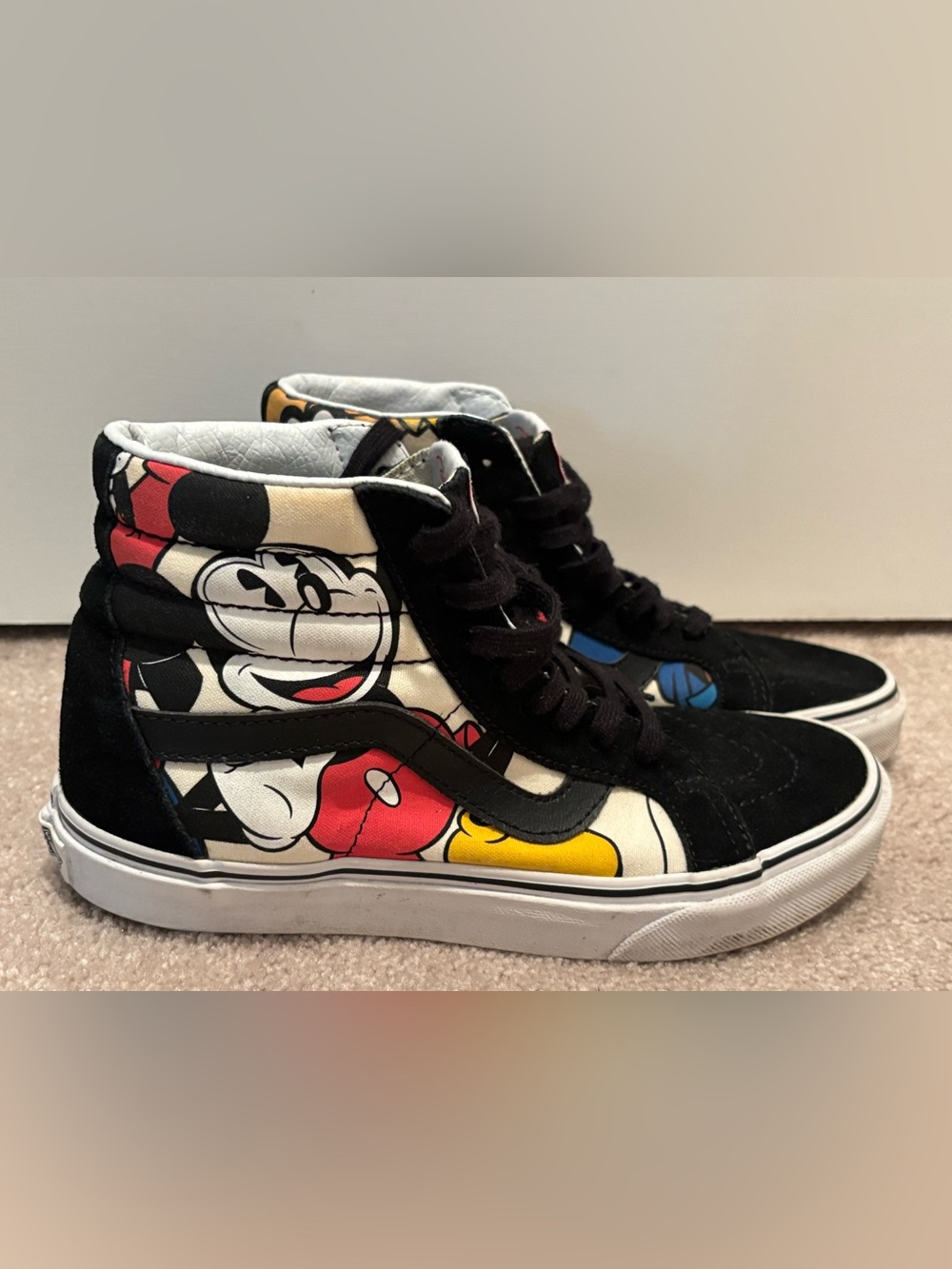 Vans Black White Mickey Print High-Top Sneakers